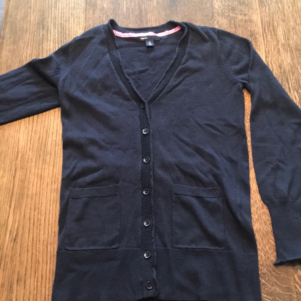 Navy button-up sweater!